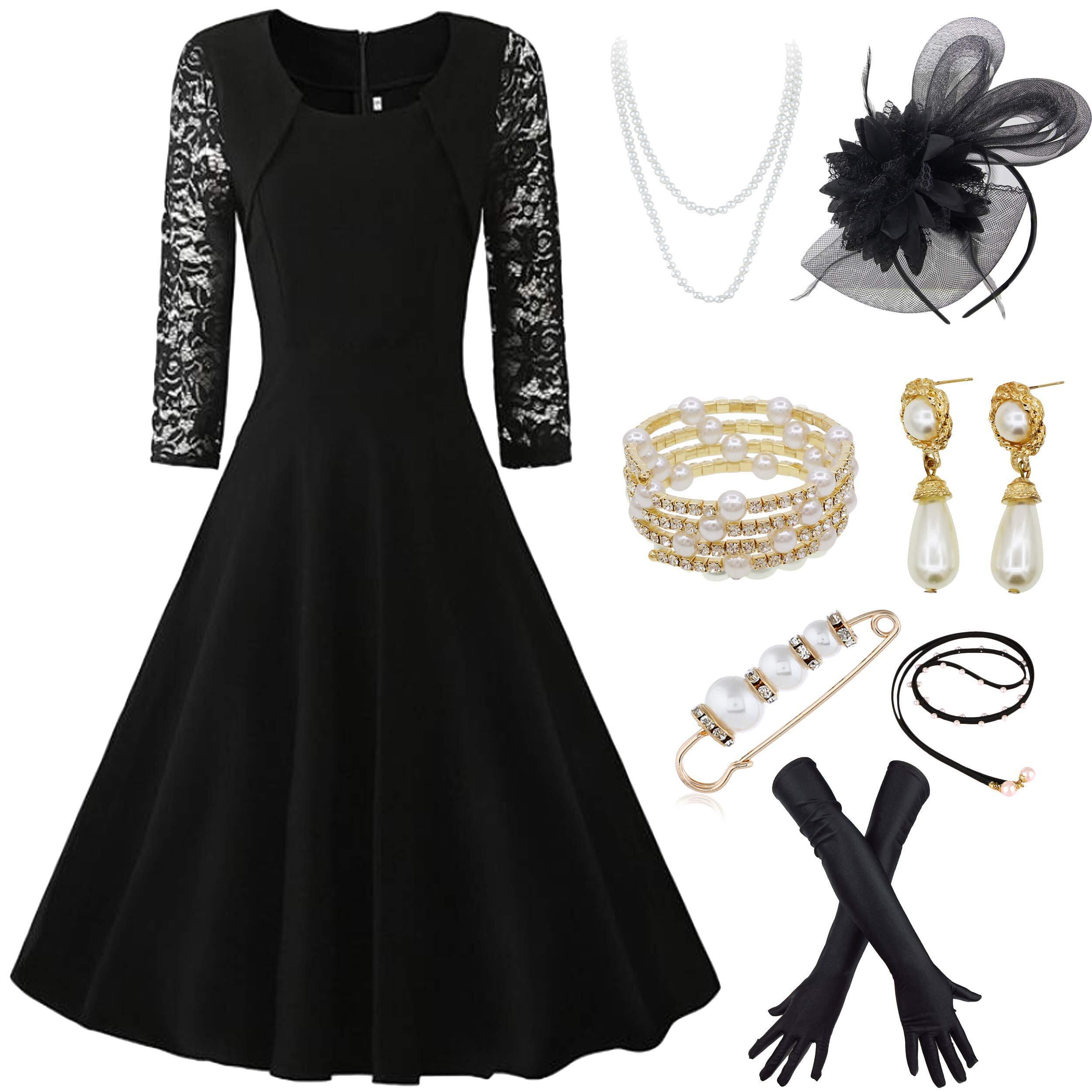 4451 1920s Gatsby Lace Short Sleeve Tassel Cocktail Flapper